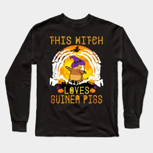 This Witch Loves Guinea Pigs Halloween (132) Long Sleeve T-Shirt